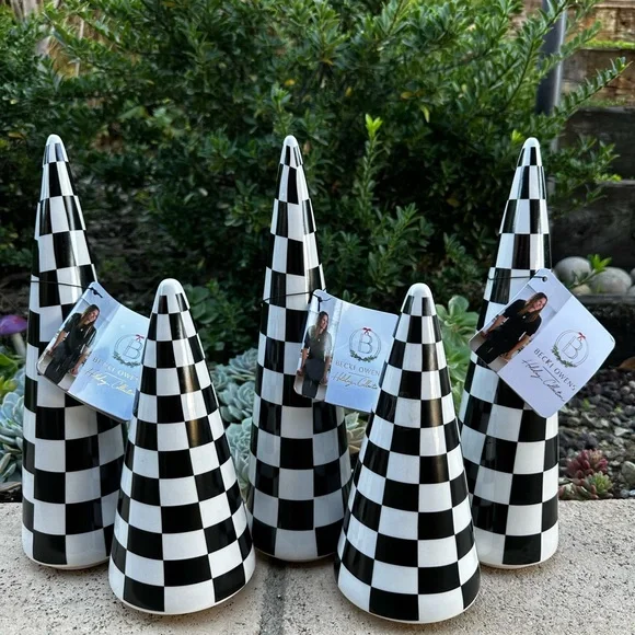 Becki Owens holiday collection black white checkered Christmas tree LARGE - Picture 9 of 12